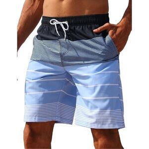 ✨Men's Blue Swim Trunks Bathing Suit Swimming Shorts Mesh Lining Beach Swimwear
